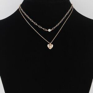 Double Heart Chain Necklace
